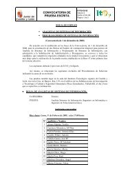CONVOCATORIA DE PRUEBA ESCRITA - ITACyL