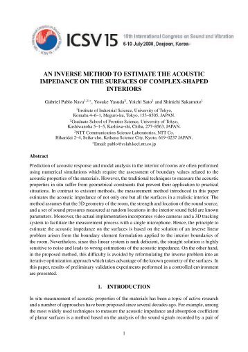 an inverse method to estimate the acoustic impedance on the ...