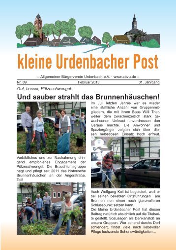 Kleine Urdenbacher Post - Februar 2013 - ABVU