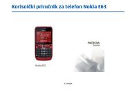 KorisniÄki priruÄnik za telefon Nokia E63