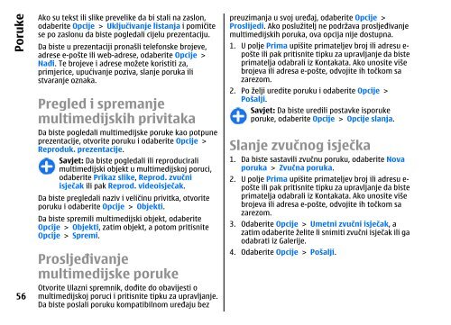 KorisniÄki priruÄnik za telefon Nokia E63