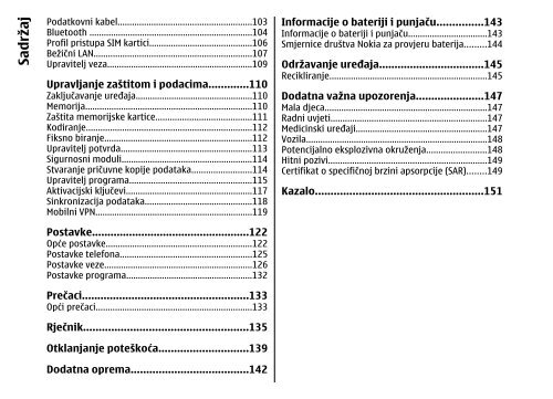 KorisniÄki priruÄnik za telefon Nokia E63