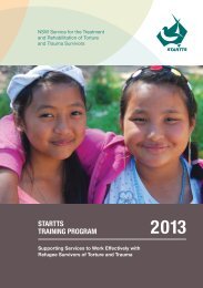 STARTTS Training Program Booklet 2013