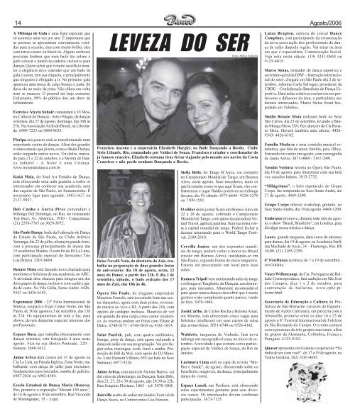 Ed. 130 - Ago/2006 - Agenda da DanÃ§a de SalÃ£o Brasileira