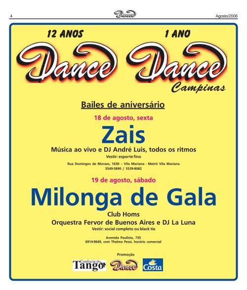 Ed. 130 - Ago/2006 - Agenda da DanÃ§a de SalÃ£o Brasileira