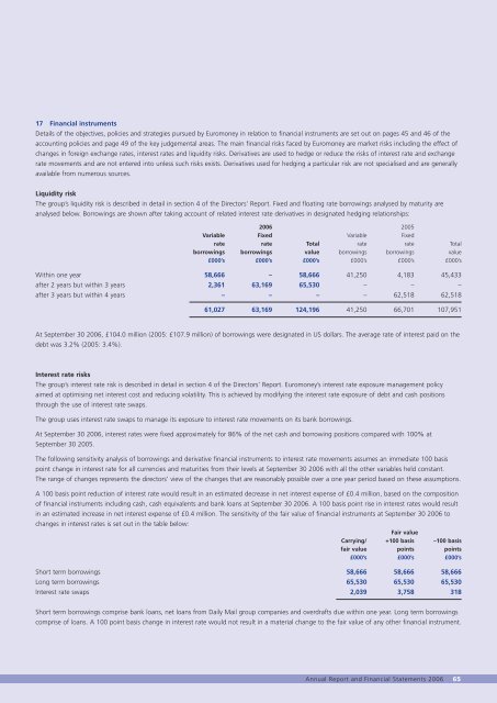 Annual Report & Accounts 2006 - Euromoney Institutional Investor ...