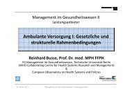 Ambulante Versorgung I - Fachgebiet Management im ...