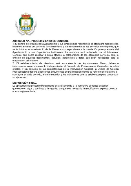 Reglamento Contabilidad - Ayuntamiento de San Fernando