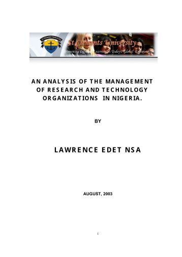 LAWRENCE EDET NSA - St Clements University