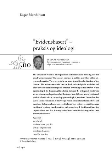 Evidensbasert” – praksis og ideologi