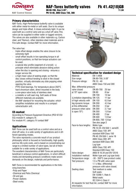 NAF-Torex butterfly valves Fk 41.42(18)GB