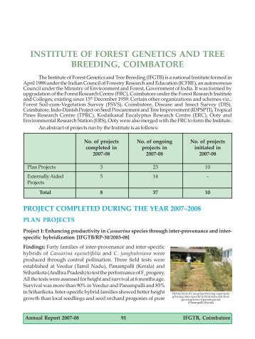 institute of forest genetics and tree breeding, coimbatore - ICFRE