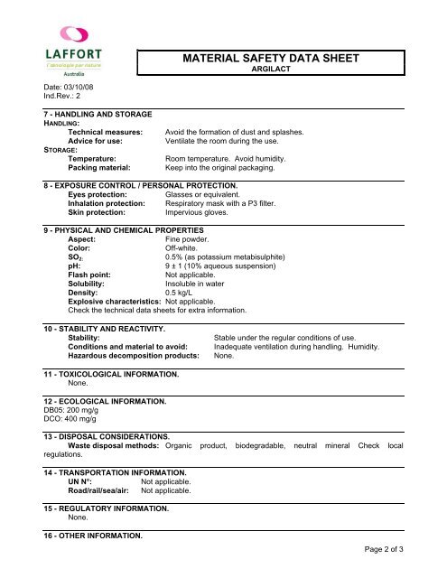 MATERIAL SAFETY DATA SHEET - GW Kent