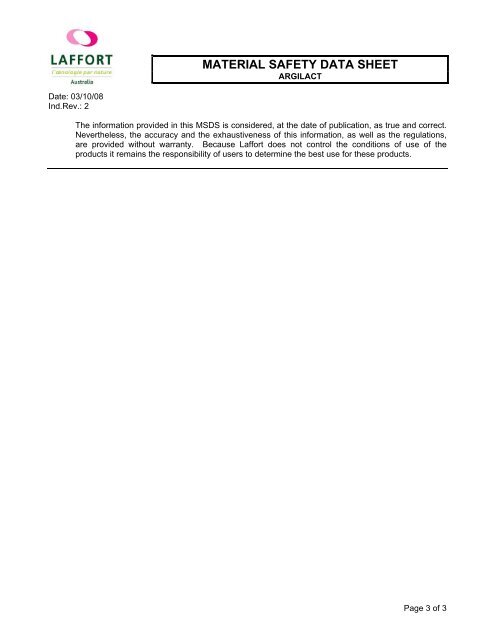 MATERIAL SAFETY DATA SHEET - GW Kent