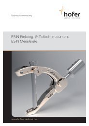 ESIN Einbring- & Zielbohrinstrument ESIN Messleiste - Hofer-medical