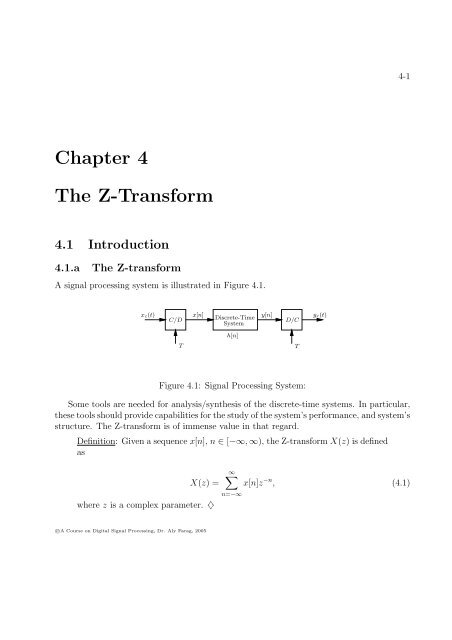 Chapter 4 The Z Transform