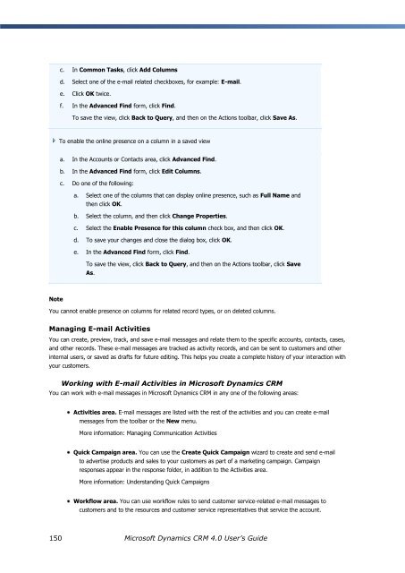 Microsoft Dynamics CRM 4.0 User's Guide - MAEIL, Information ...