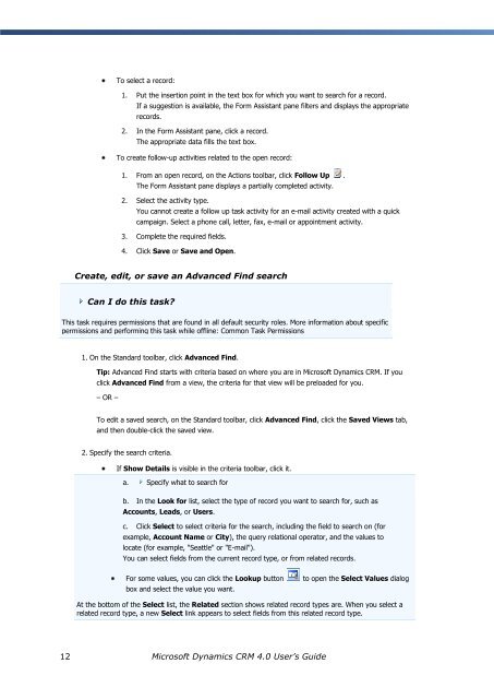 Microsoft Dynamics CRM 4.0 User's Guide - MAEIL, Information ...