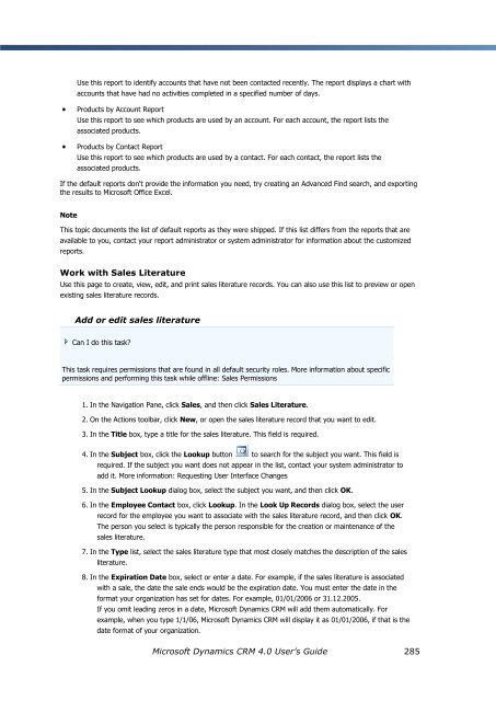 Microsoft Dynamics CRM 4.0 User's Guide - MAEIL, Information ...