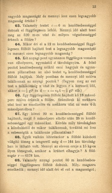 Fizikai pÃ©ldatÃ¡r. 1. kÃ¶t., Feladatok a mechanika, akusztika Ã©s ... - MEK