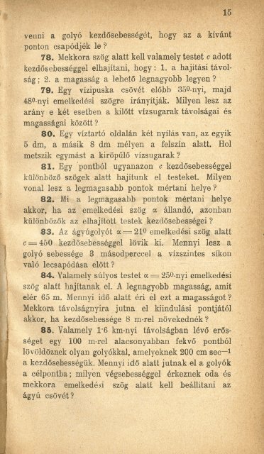 Fizikai pÃ©ldatÃ¡r. 1. kÃ¶t., Feladatok a mechanika, akusztika Ã©s ... - MEK