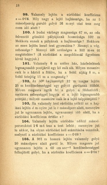 Fizikai pÃ©ldatÃ¡r. 1. kÃ¶t., Feladatok a mechanika, akusztika Ã©s ... - MEK