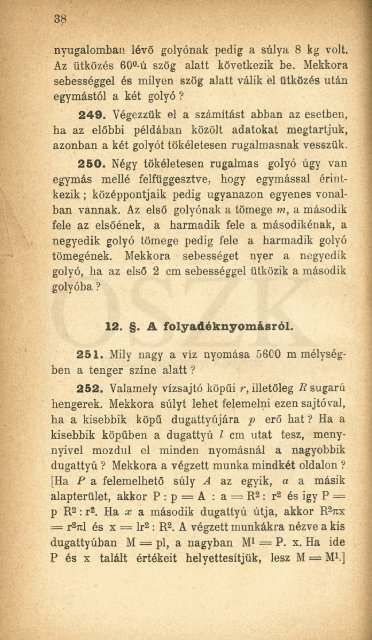 Fizikai pÃ©ldatÃ¡r. 1. kÃ¶t., Feladatok a mechanika, akusztika Ã©s ... - MEK