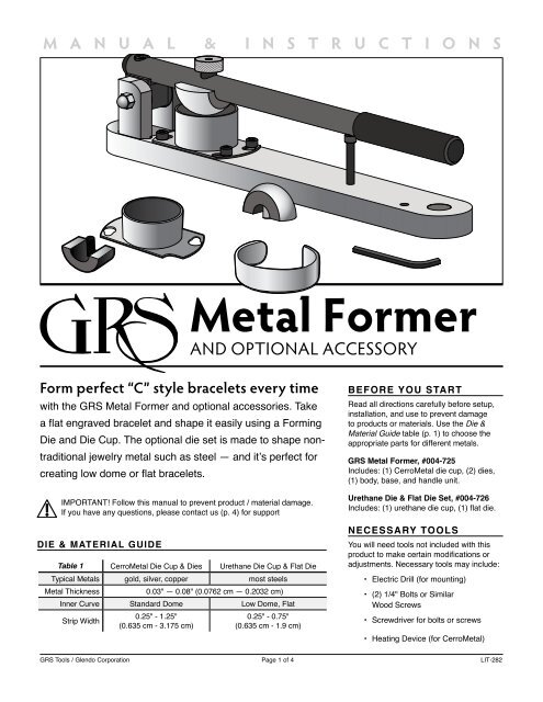Metal Former - GRS Tools