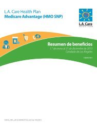 Resumen de beneficios - LA Care Health Plan