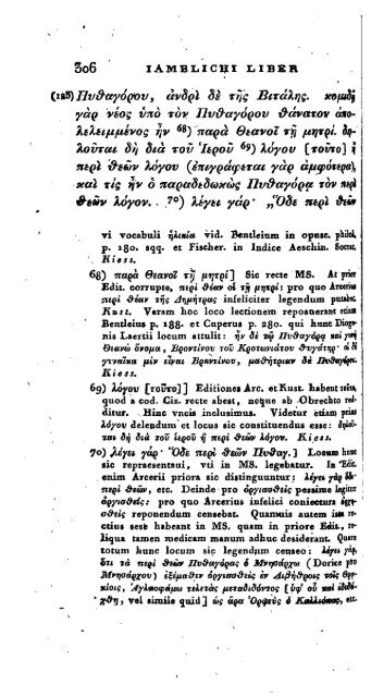 de vita pythagorica - Notes du mont Royal