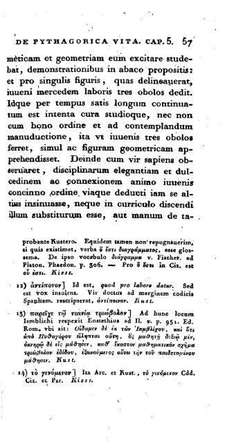 de vita pythagorica - Notes du mont Royal