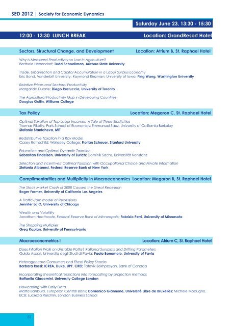 SED 2012 - Society for Economic Dynamics