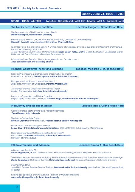 SED 2012 - Society for Economic Dynamics