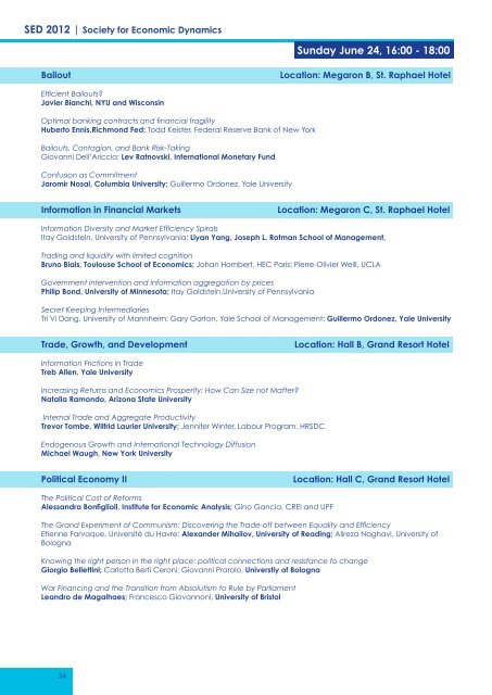 SED 2012 - Society for Economic Dynamics