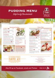 Puddings menu - Toby Carvery