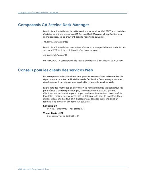 CA Service Desk Manager - Manuel d ... - CA Technologies