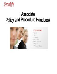 Updated Policy and Procedure Handbook - GoodLife Fitness