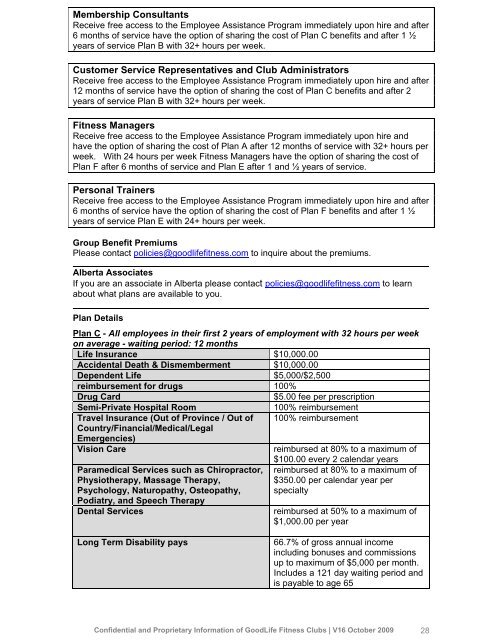 Updated Policy and Procedure Handbook - GoodLife Fitness