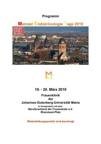 Mainzer Endokrinologie Tage 2010 - veranstaltungen.arztlogin-rlp.de
