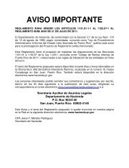 AVISO IMPORTANTE - Departamento de Hacienda