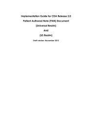 Implementation Guide for CDA Release 2.0 Patient ... - HL7 Wiki