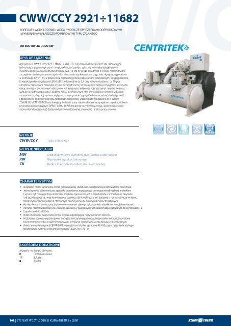 2012 agregaty dla systemÃ³w wody lodowej KLIMA-THERM by CLINT