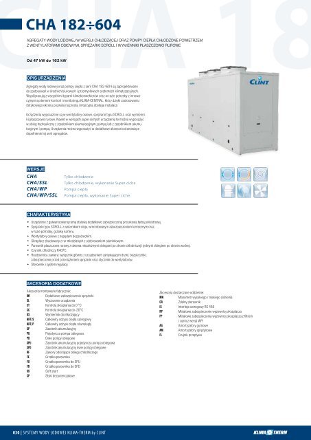 2012 agregaty dla systemÃ³w wody lodowej KLIMA-THERM by CLINT
