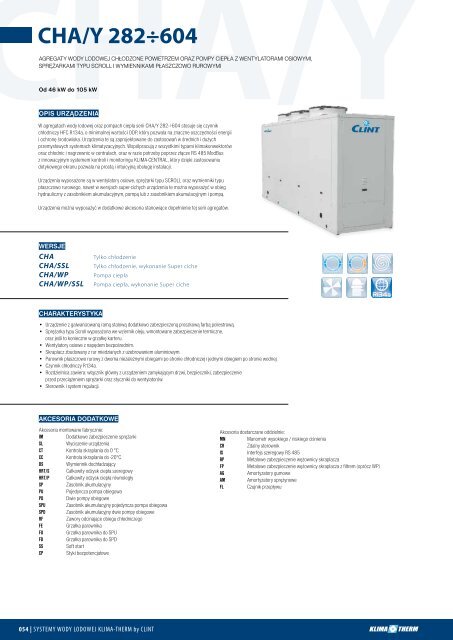 2012 agregaty dla systemÃ³w wody lodowej KLIMA-THERM by CLINT