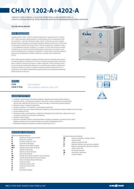 2012 agregaty dla systemÃ³w wody lodowej KLIMA-THERM by CLINT