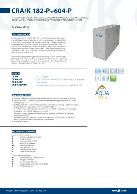 2012 agregaty dla systemÃ³w wody lodowej KLIMA-THERM by CLINT