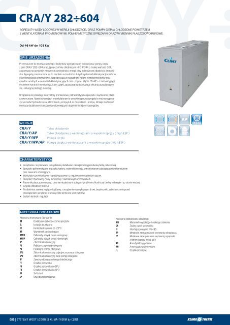 2012 agregaty dla systemÃ³w wody lodowej KLIMA-THERM by CLINT
