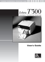 Zebra T300 Printer User's Guide - BarcodeMuseum.com