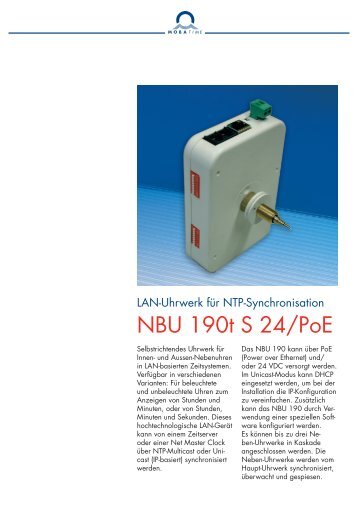 NBU 190t S 24/PoE - MOBATIME Swiss Time Systems