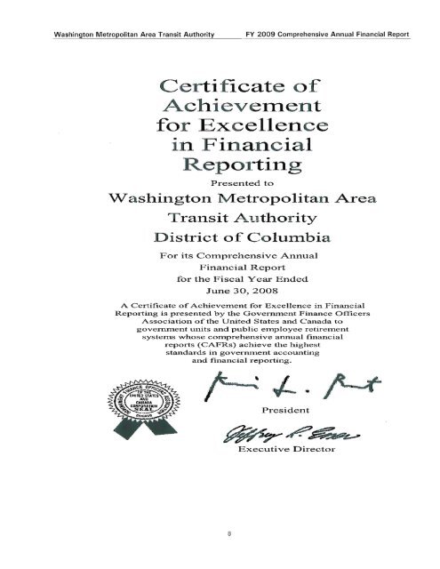 Comprehensive Annual Financial Report for the ... - WMATA.com